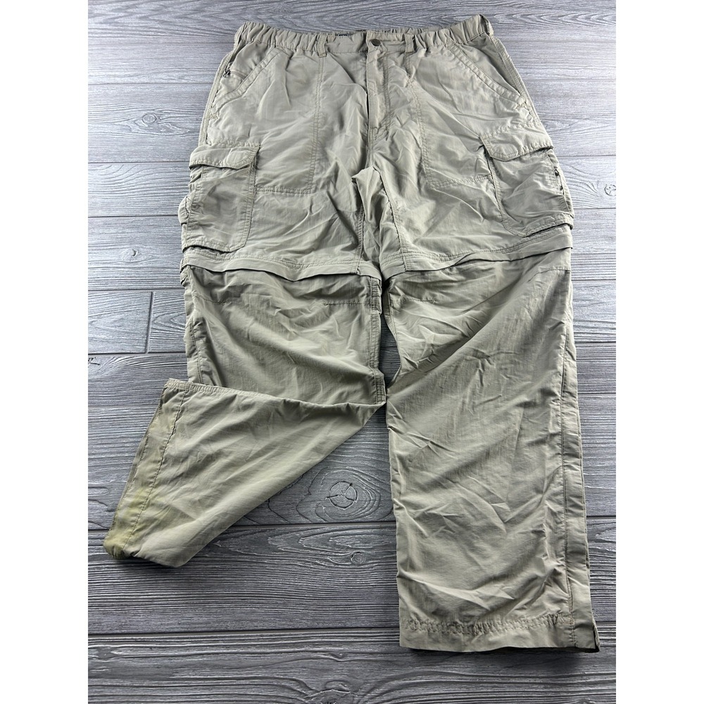 REI Convertible Hiking Pants Nylon Zip Off UPF 50+ Tan Mens Size L 30L